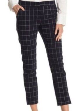 Amanda & Chelsea Windowpane Print Straight Crop Pants
